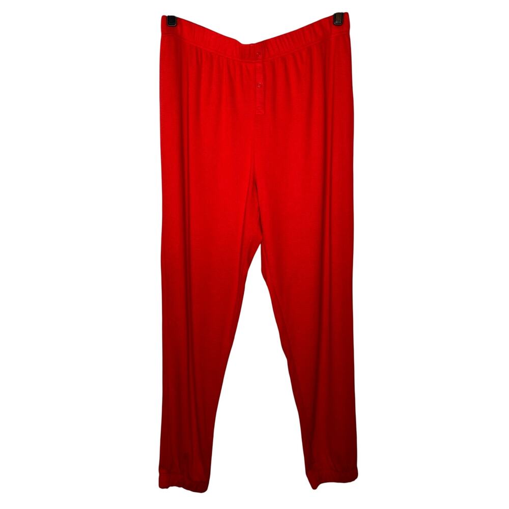Savage X Fenty Red Waffle Knit Jogger Pants Size Large Loungewear Comfy